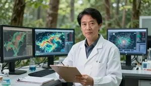 Glaciologist Analyzing Climate Model A Climate Research Laboratory