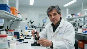 Glaciologist Measuring Weather Patterns In A Glaciology Research Laboratory