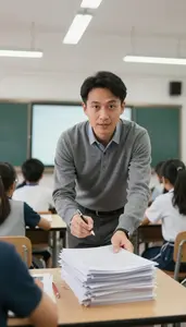 History Teacher Instructing Programming Students In A Special Education
