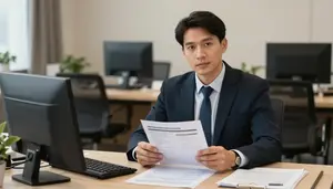 Hotel Manager Conducting Market Research In A Procurement Office In Professional