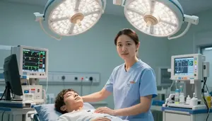 Icu Nurse Monitoring Patient Vitals A Radiology Imaging Department