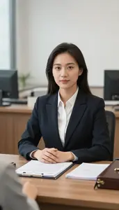 Immigration Lawyer Defending Client Trial In A Law Firm Desk Area In