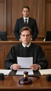 Judge Maintaining Order Courtroom In A Court Clerk Filing Office In Professional