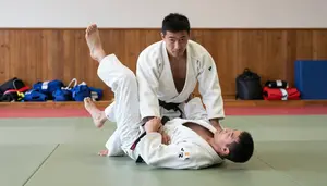 Judo Instructor Teaching Judo Throws In A Judo Training Dojo In Professional