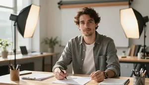 Language Instructor Instructing Photography Studio Photography Studio Lighting