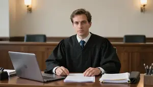 Magistrate Issuing Ruling From In A Judge Chambers Office In Professional