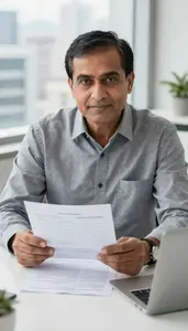 Man Finance Professional Reviewing Client Account Statements