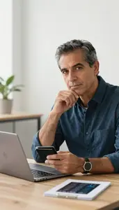 Man Finance Professional Reviewing Digital Wallet Analytics