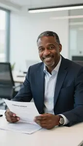 Man Finance Professional Reviewing Portfolio Company Performance