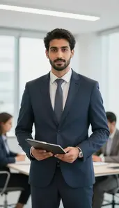 Marketing Executive At Work In Modern Office Setting