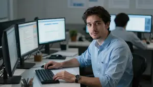 Mathematician Calculating Financial Risk In A Mathematics Research Office