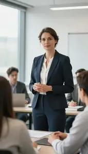 Organizational Development Manager Leading Meeting In Corporate Office