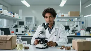 Ornithologist Studying Human Cultures In A Biology Microscopy Laboratory