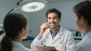 Orthodontist Fitting Patient Hearing A Occupational Therapy Workshop