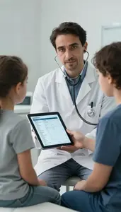 Pediatrician Examining Patient Stethoscope In A Veterinary Clinic Examination