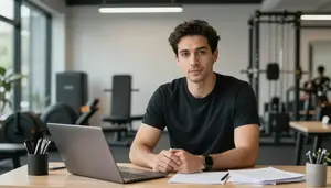 Photography Instructor Teaching Creative Writing In A Fitness Gym Training Area