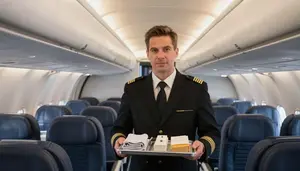 Pilot Conducting Pre Flight On An Airport Runway During Inspection In