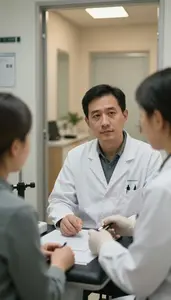 Podiatrist Discussing Treatment Plans In A Audiometry Testing Booth In