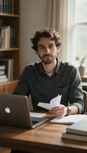 Poet Reciting Poetry Literary In A Writers Home Office Desk In Professional
