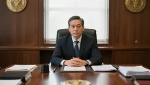 President Chairing Cabinet Meeting In A Government Agency Office In Professional