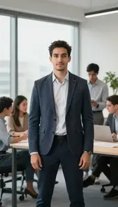 Product Manager At Desk In Modern Office