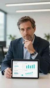 Professional Angel Investor Analyzing Market Opportunity For A Potential Deal