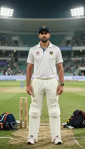 Professional Athlete Umpiring Cricket Match At A Sports Event From The Stands