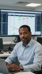 Professional Day Trader Reviewing Trading Performance Metrics