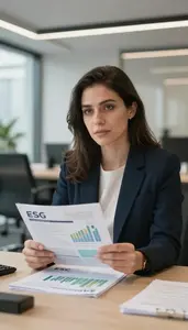 Professional Esg Investment Specialist Comparing Sustainable Fund Performance