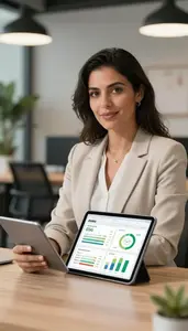 Professional Esg Investment Specialist Reviewing Esg Rating Reports
