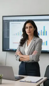 Professional Financial Controller Preparing Board Financial Presentations