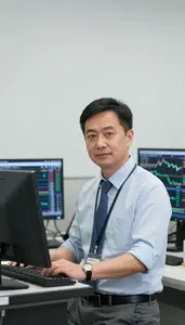 Professional Floor Trader Reviewing Trading Performance Metrics