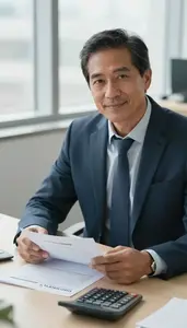 Professional Loan Officer Preparing A Credit Report