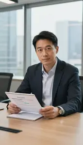 Professional Private Equity Partner Reviewing Term Sheet Documents