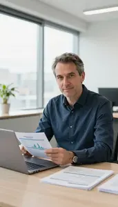 Professional Risk Underwriter Analyzing Regulatory Compliance Reports