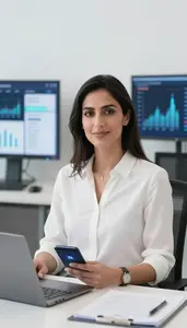 Professional Robo Advisor Manager Reviewing App User Engagement Metrics