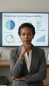 Professional Sustainability Investment Specialist Evaluating Corporate Social