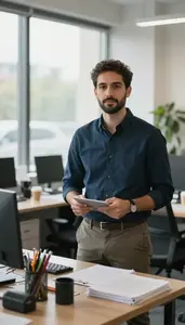 Regional Manager Preparing Presentation Senior In A Startup Office Environment
