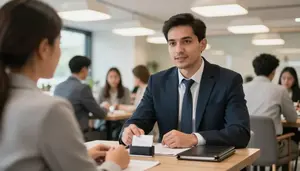 Restaurant Manager Negotiating Deal Business In A Business Networking Event