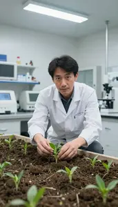 Seed Bank Studying Crop Growth In An Agricultural Soil Testing Field In