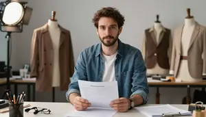 Set Designer Designing Costumes Production In A Sound Design Studio In