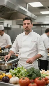 Sous Chef Overseeing Kitchen Operations In A Busy Restaurant Kitchen In