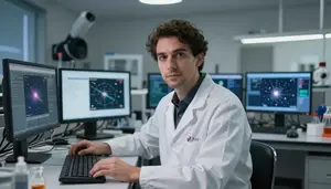 Space Scientist Studying Star Formation In An Astrophysics Research Center