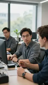 Staff Engineer Conducting Security Penetration In A Product Design Review Room