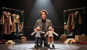 Stage Director Operating Puppets Stage A Dance Studio With Mirrors