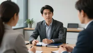 Startup Founder Negotiating Deal Business An Insurance Agency Office