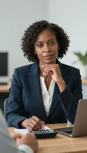 Successful Banking Executive Negotiating Terms With A Corporate Client