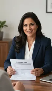 Successful Financial Advisor Creating A Retirement Plan With A Client