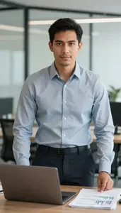 Successful Financial Analyst Working On Laptop