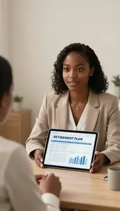 Successful Personal Finance Advisor Creating A Retirement Plan With A Client